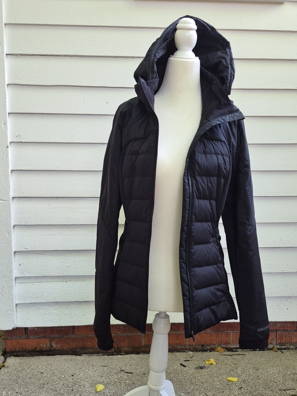 lululemon athletica Black Hooded Quilted Packable Puffer Jacket